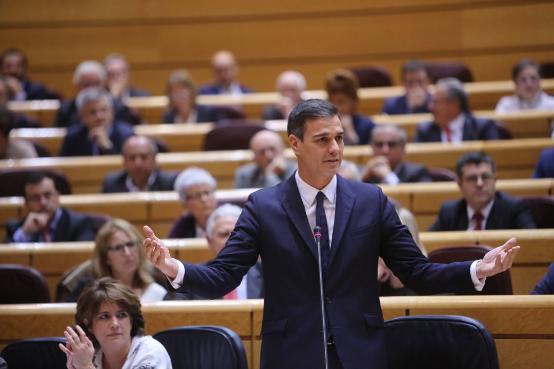 Pedro Sánchez en la sesión de control al Gobierno del Senado. Pedro Sánchez en la sesión de control al Gobierno del Senado.