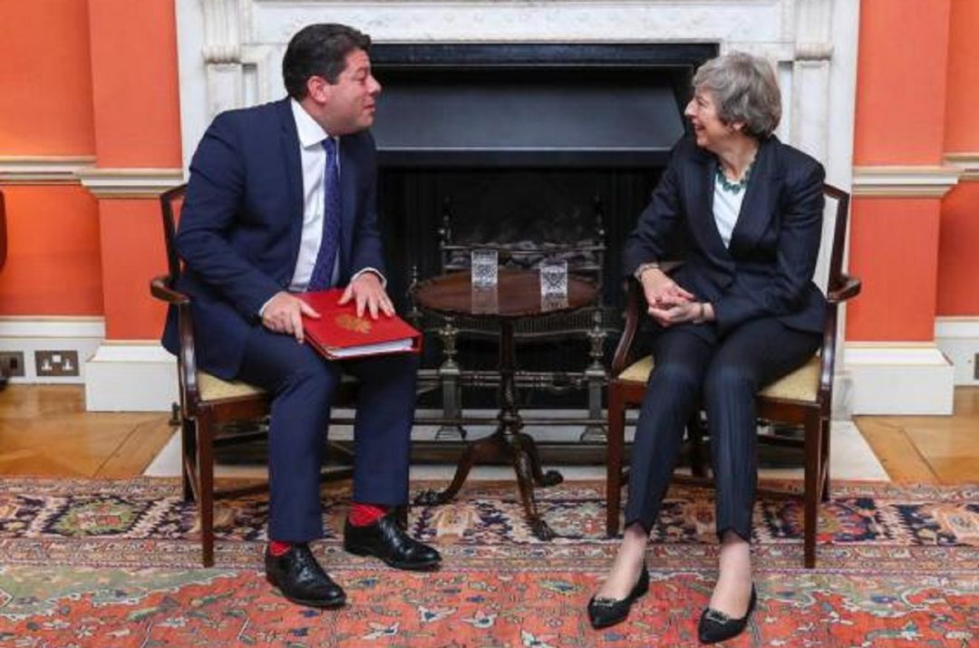Fabián Picardo y Theresa May reunidos en Londres Fabián Picardo y Theresa May reunidos en Londres