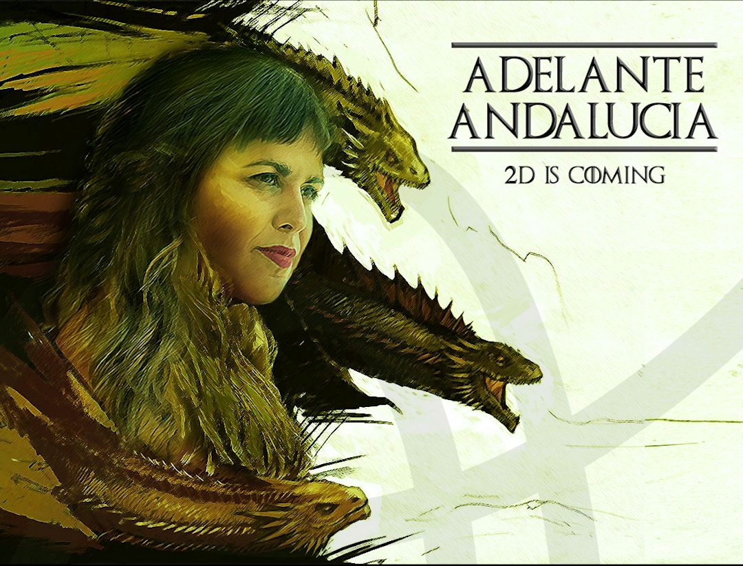 Montaje de Adelante Andalucía con Teresa Rodríguez como Khaleesi Montaje de Adelante Andalucía con Teresa Rodríguez como Khaleesi