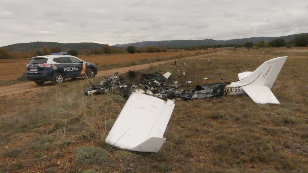 Una avioneta se estrella en una antigua pista de aterrizaje en Teruel