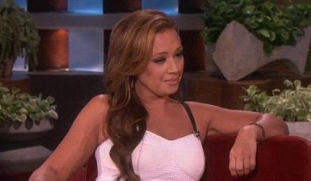 La actriz Leah Remini en el programa de Ellen DeGeneres La actriz Leah Remini en el programa de Ellen DeGeneres