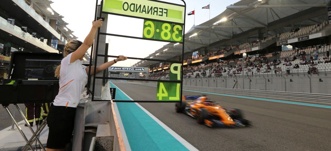 Fernando Alonso, en los entrenamientos de Abu Dabi. Fernando Alonso, en los entrenamientos de Abu Dabi.