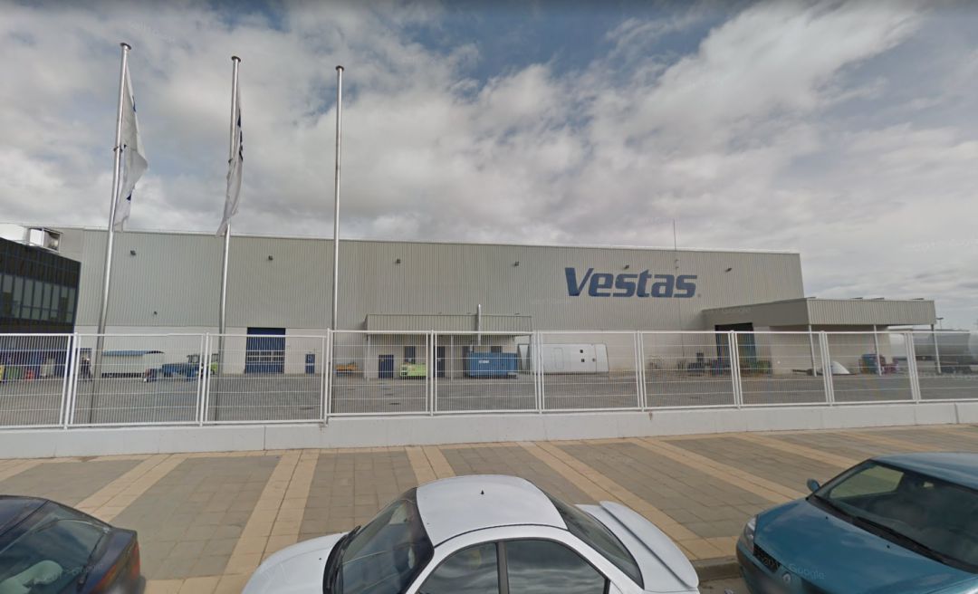 Entrada de la planta de Vestas en Villadangos Entrada de la planta de Vestas en Villadangos