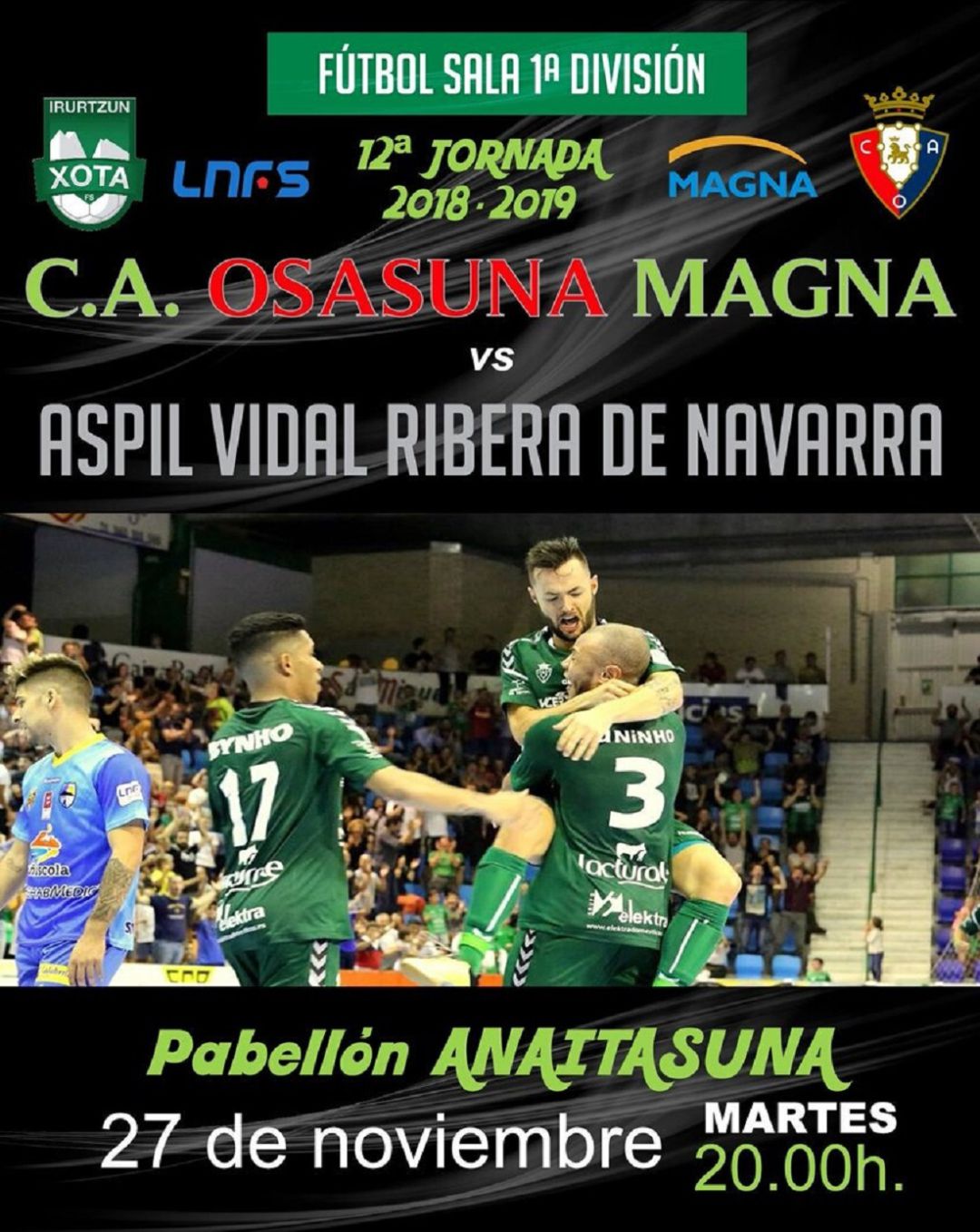 Primer derbi navarro de la temporada en la LNFS Primer derbi navarro de la temporada en la LNFS
