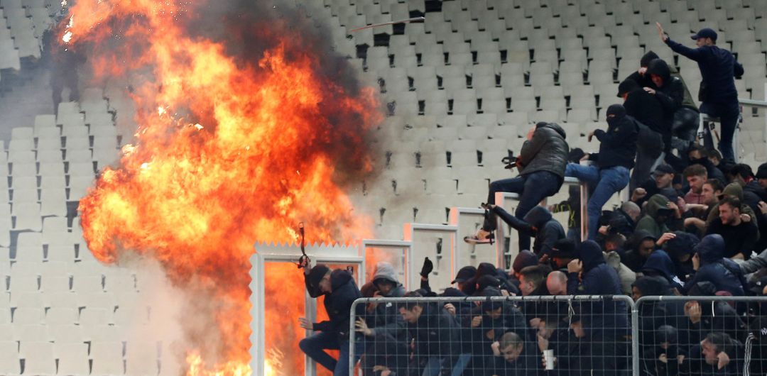 Imágenes de los incidentes acontecidos en Grecia durante el AEK - Ajax Imágenes de los incidentes acontecidos en Grecia durante el AEK - Ajax