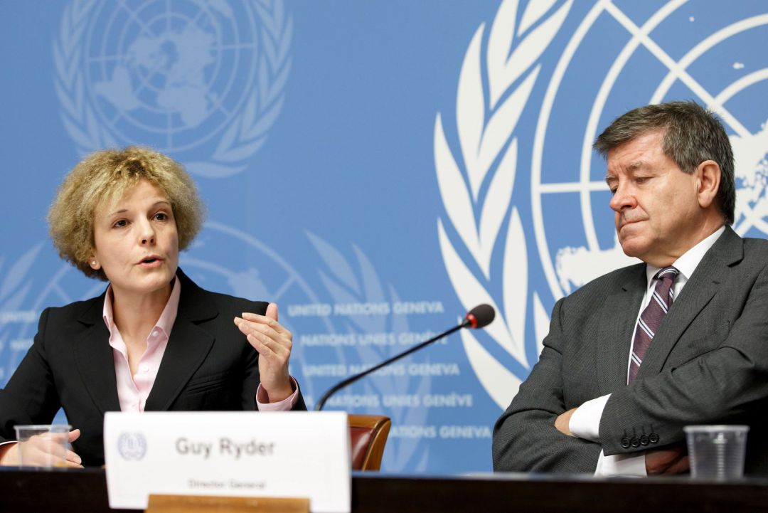 El director general de la Organización Mundial del Trabajo (OIT), Guy Ryder, y la experta en salarios de la oficina de la OIT Rosalía Vázquez-Álvarez. El director general de la Organización Mundial del Trabajo (OIT), Guy Ryder, y la experta en salarios de la oficina de la OIT Rosalía Vázquez-Álvarez.