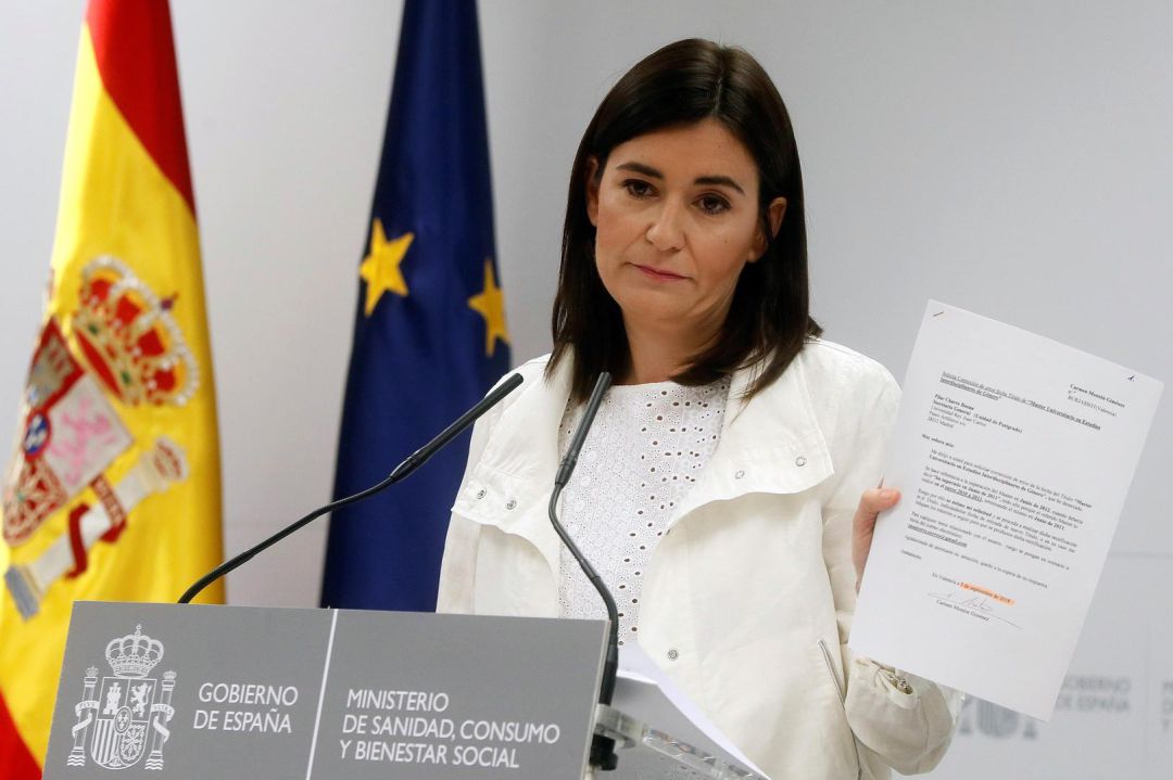 La exministra Carmen Montón. La exministra Carmen Montón.