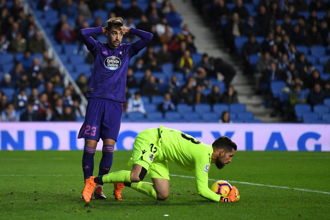 Brais Méndez durante el partido de Anoeta Brais Méndez durante el partido de Anoeta