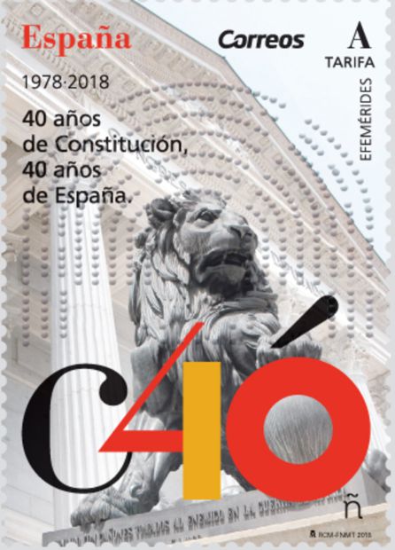 Sello conmemorativo por el 40 aniversario de la Constitución presentado por Correos Sello conmemorativo por el 40 aniversario de la Constitución presentado por Correos
