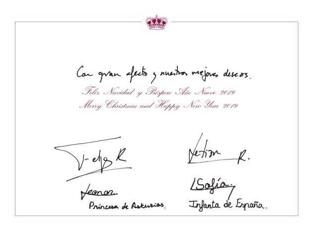 Postal de felicitación de la Casa Real. Postal de felicitación de la Casa Real.