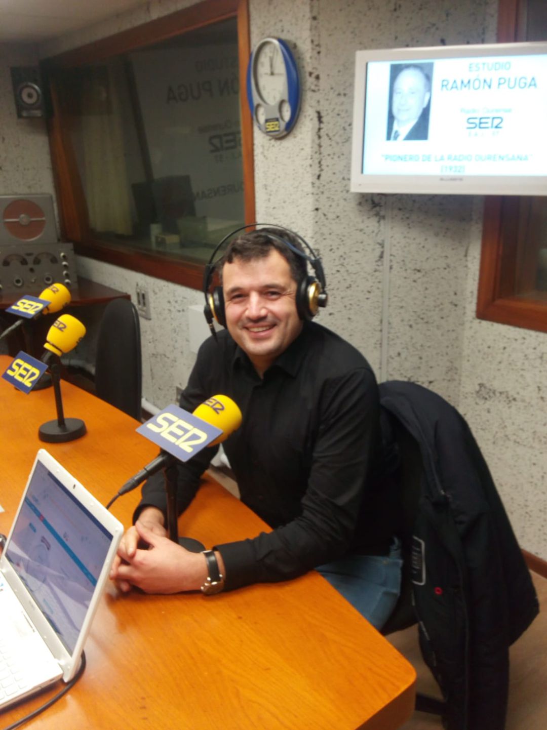 Francisco Fraga en el estudio Ramón Puga Francisco Fraga en el estudio Ramón Puga