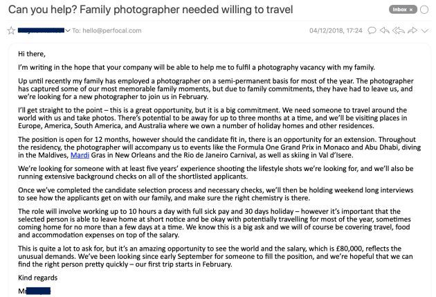 La compañía comparte la oferta de trabajo de la familia. La compañía comparte la oferta de trabajo de la familia.