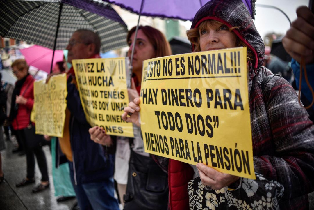 Protesta de pensionistas en Bilbao. Protesta de pensionistas en Bilbao.
