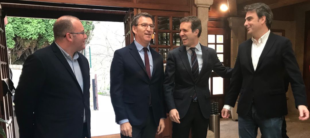 Miguel Tellado,Alberto Núñez Feijóo, Pablo Casado y Diego Calvo, en A Coruña Miguel Tellado,Alberto Núñez Feijóo, Pablo Casado y Diego Calvo, en A Coruña