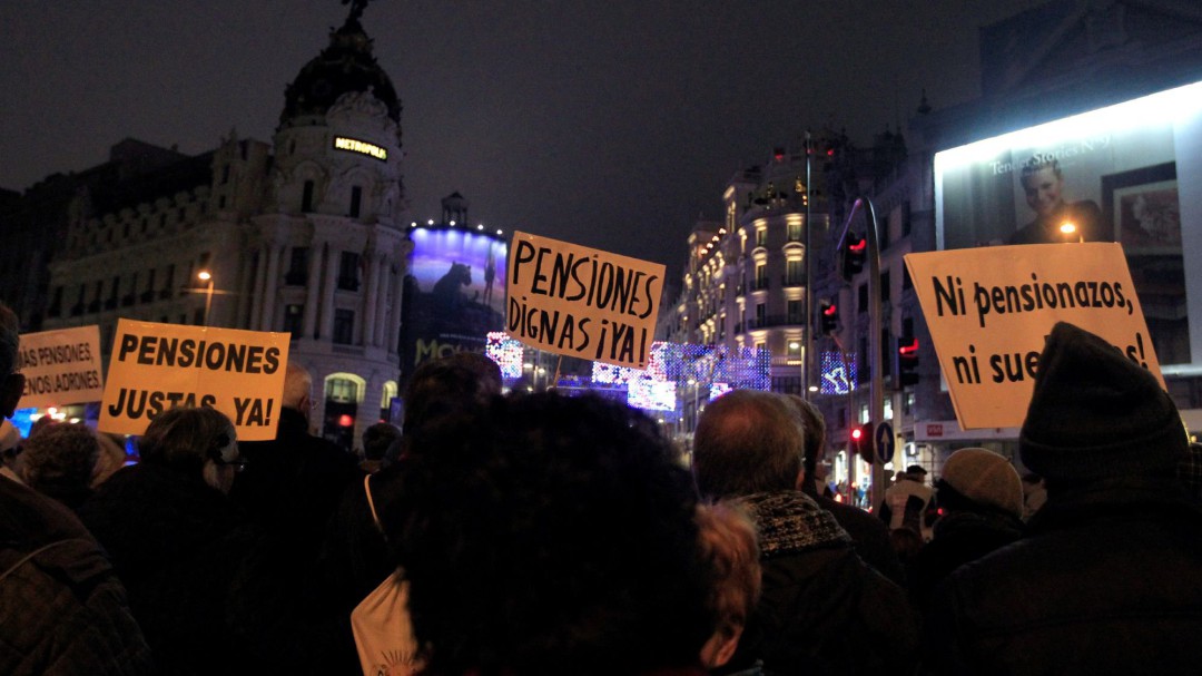 Pensionistas se manifiestan en Madrid para exigir unas pensiones dignas