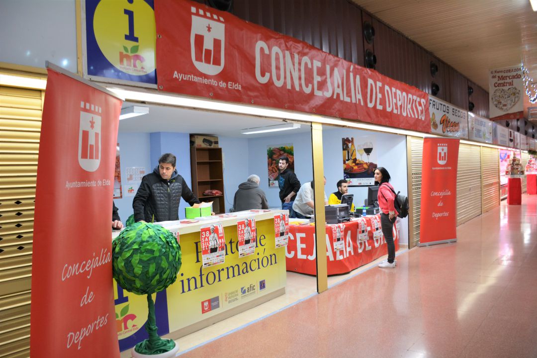 Punto habilitado por la concejalía de Deportes en el Mercado Central de Elda Punto habilitado por la concejalía de Deportes en el Mercado Central de Elda