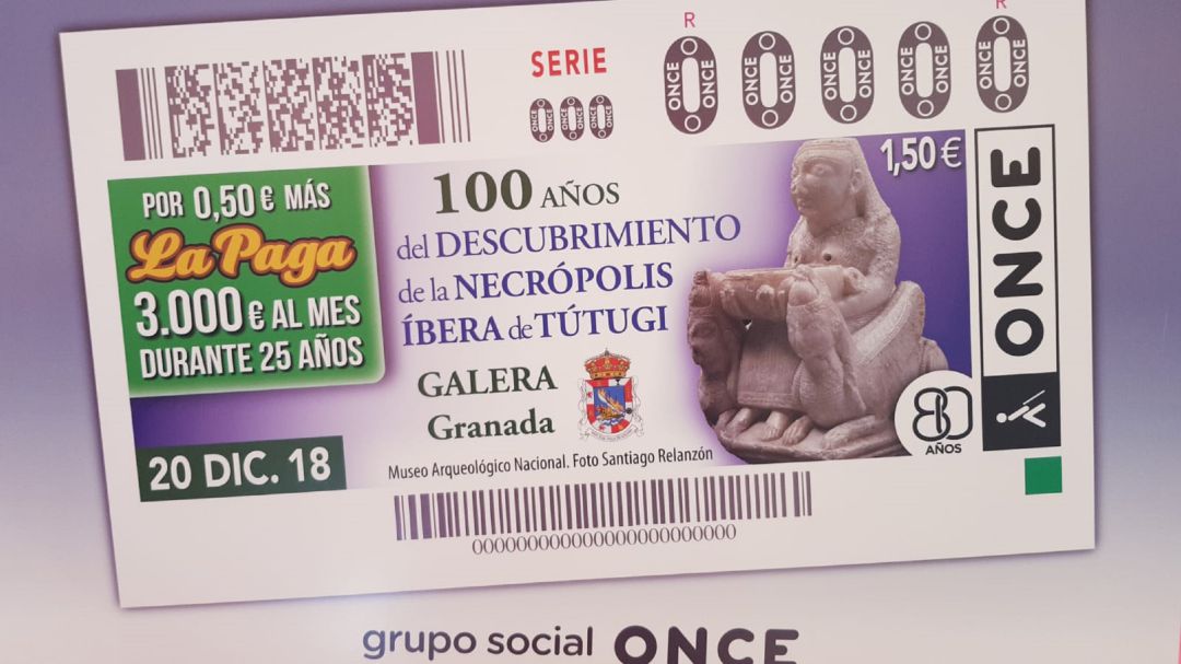 Cupón de la ONCE dedicado a Galera Cupón de la ONCE dedicado a Galera