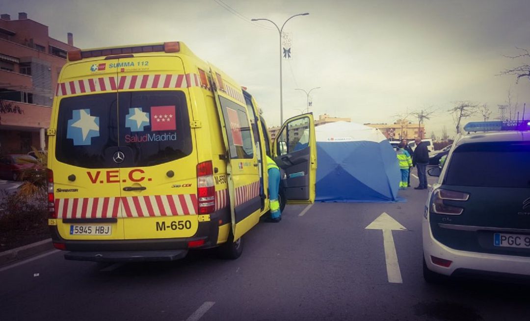 Lugar donde fue atropellada en Arroyomolinos una mujer de 64 años Lugar donde fue atropellada en Arroyomolinos una mujer de 64 años