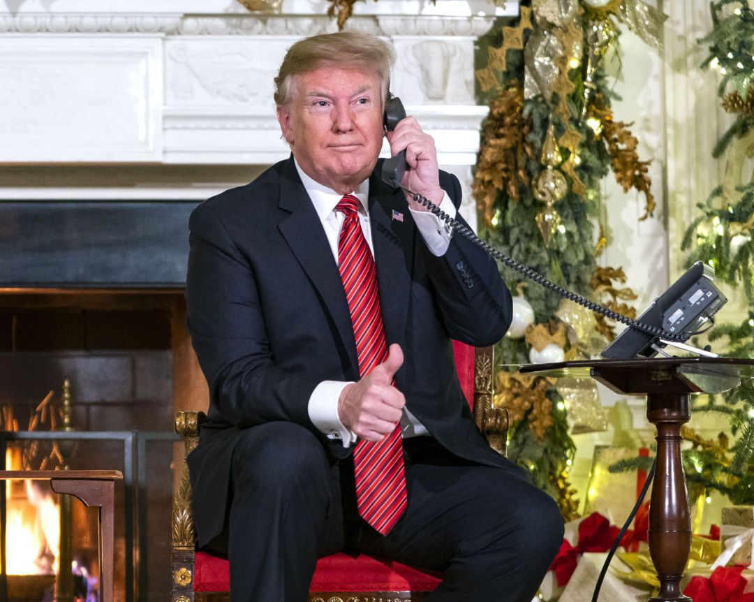 El presidente de Estados Unidos, Donald Trump, durante una de sus llamadas telefónicas El presidente de Estados Unidos, Donald Trump, durante una de sus llamadas telefónicas
