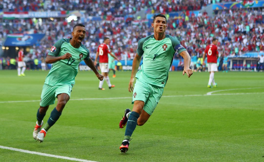 Nani y Cristiano Ronaldo, en la Eurocopa de 2016. Nani y Cristiano Ronaldo, en la Eurocopa de 2016.