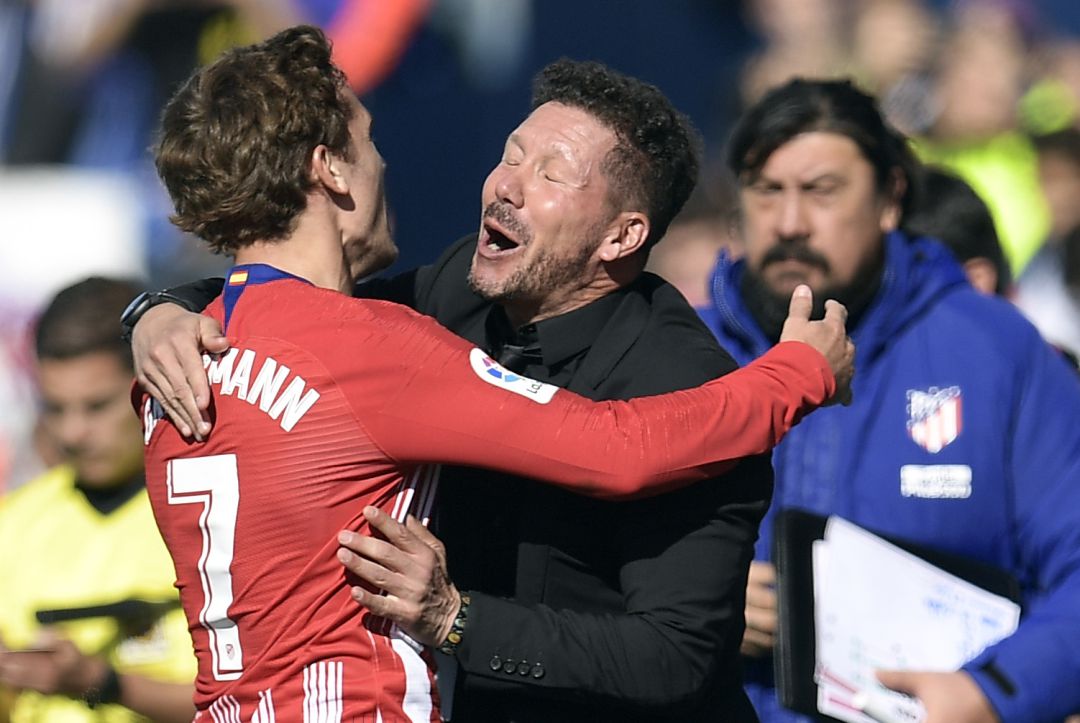 Griezmann celebrando el gol con Simeone en el partido en noviembre contra el Leganés Griezmann celebrando el gol con Simeone en el partido en noviembre contra el Leganés