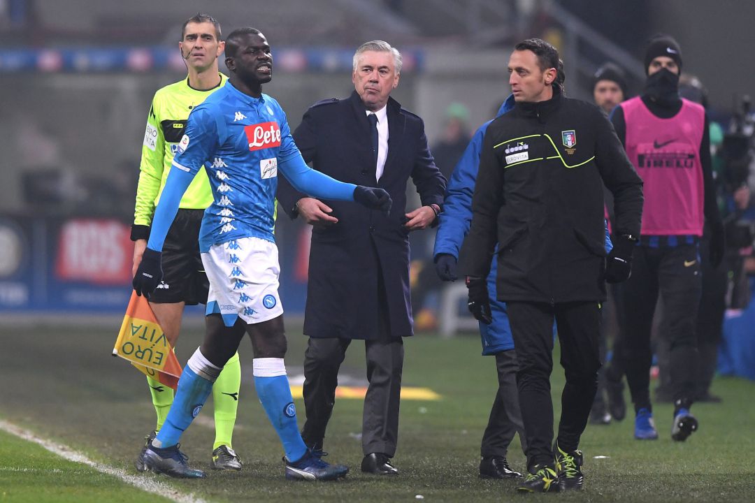 Kalidou Koulibaly durante el partido contra el Nápoles en el que fue insutlado. Kalidou Koulibaly durante el partido contra el Nápoles en el que fue insutlado.