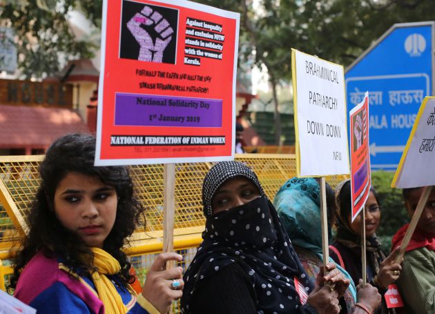 Manifestación de mujeres que protestas contra la desigualda de género en Kerala Manifestación de mujeres que protestas contra la desigualda de género en Kerala