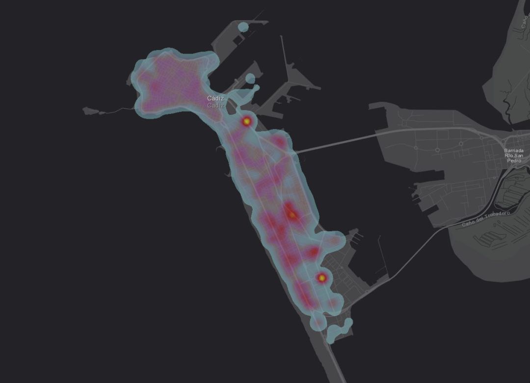Mapa de consumos en Cádiz Mapa de consumos en Cádiz