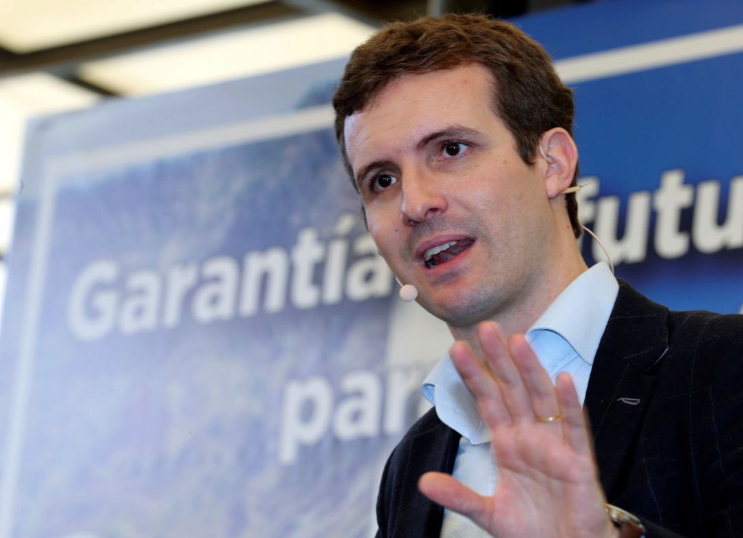 El presidente del PP, Pablo Casado, durante el acto de presentación en Las Palmas de Gran Canaria del líder del partido en Canarias, Asier Antona, como candidato a gobernar la comunidad autónoma en las elecciones de mayo de 2019 El presidente del PP, Pablo Casado, durante el acto de presentación en Las Palmas de Gran Canaria del líder del partido en Canarias, Asier Antona, como candidato a gobernar la comunidad autónoma en las elecciones de mayo de 2019