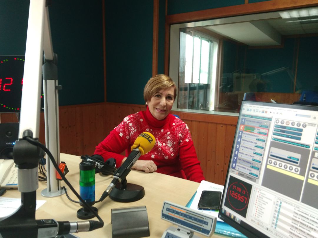 María Ángeles Gómez en un momento de la entrevista. María Ángeles Gómez en un momento de la entrevista.