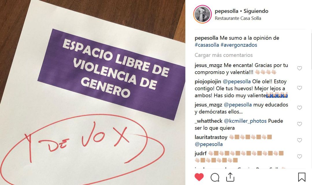 La publicación de Pepe Solla en Instagram ha generado críticas, pero también muchas reacciones de apoyo. La publicación de Pepe Solla en Instagram ha generado críticas, pero también muchas reacciones de apoyo.