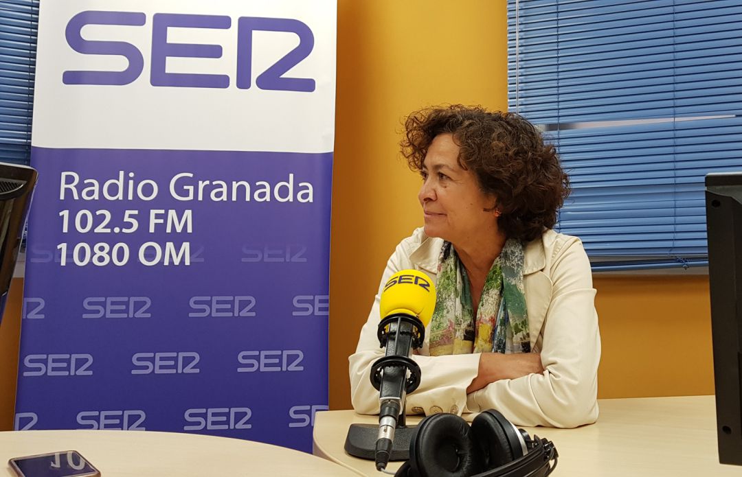 Pilar Aranda, rectora de la UGR, en una de sus entrevistas en Radio Granada Pilar Aranda, rectora de la UGR, en una de sus entrevistas en Radio Granada
