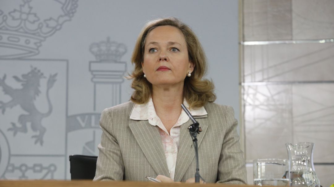 Calviño, en una rueda de prensa posterior al Consejo de Ministros. Calviño, en una rueda de prensa posterior al Consejo de Ministros.