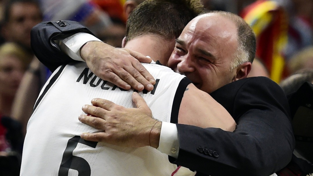 El momento más feliz de Laso en sus ocho años en el banquillo del Real Madrid