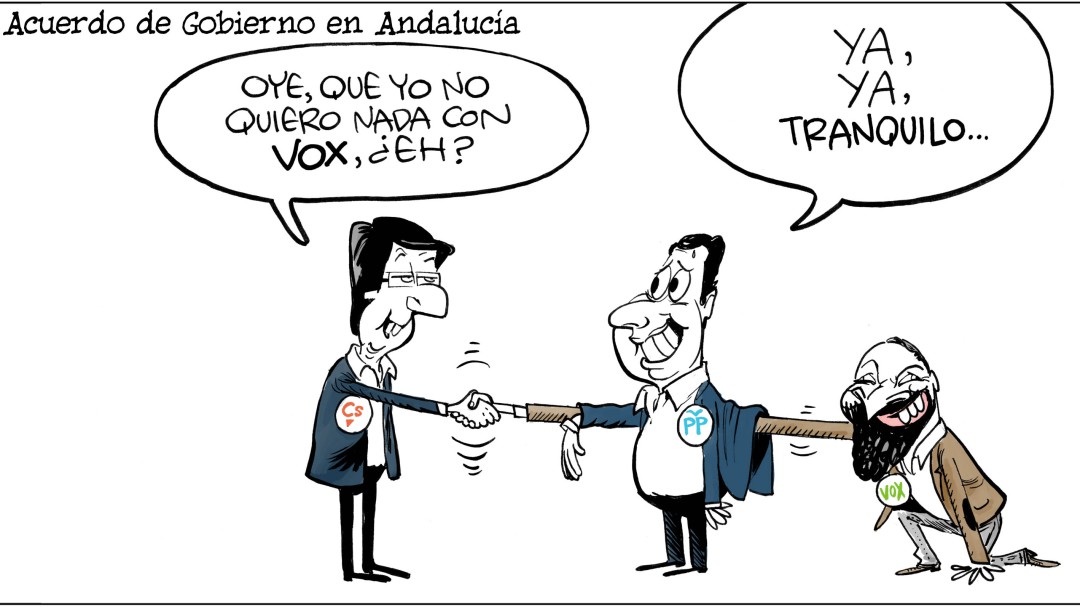 Humor: la mano que maneja el pacto de la derecha en Andalucía