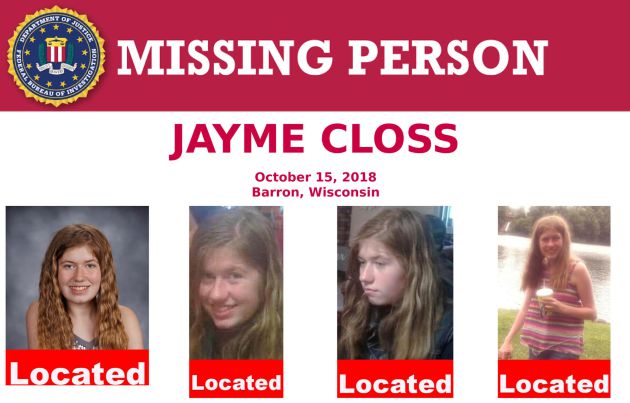 Mensaje del FBI sobre la aparición de Jayme Closs Mensaje del FBI sobre la aparición de Jayme Closs