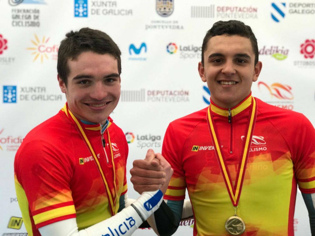 Carlos Canal, campeón de España júnior y por equipos con la selección gallega. Iván Feijóo, campeón de España sub 23 y por equipos con la selección gallega. Carlos Canal, campeón de España júnior y por equipos con la selección gallega. Iván Feijóo, campeón de España sub 23 y por equipos con la selección gallega.