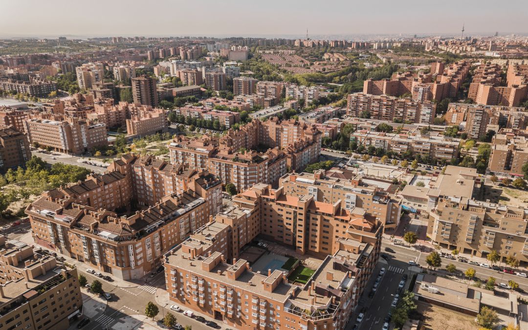 Imagen de archivo de un barrio residencial de Madrid Imagen de archivo de un barrio residencial de Madrid