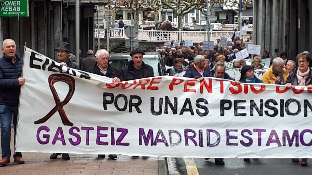 Jubilados y pensionistas se manifestarán el lunes por las calles de Eibar