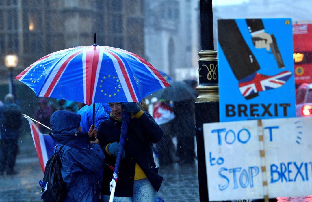 Manifestantes en contra del brexit Manifestantes en contra del brexit