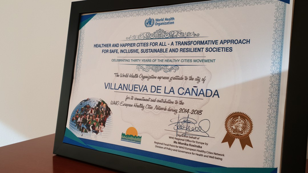 La Organización Mundial de la Salud premia a Villanueva de la Cañada