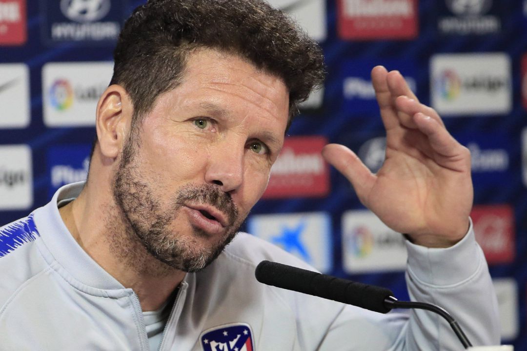 Diego Pablo Simeone, en una rueda de prensa. Diego Pablo Simeone, en una rueda de prensa.