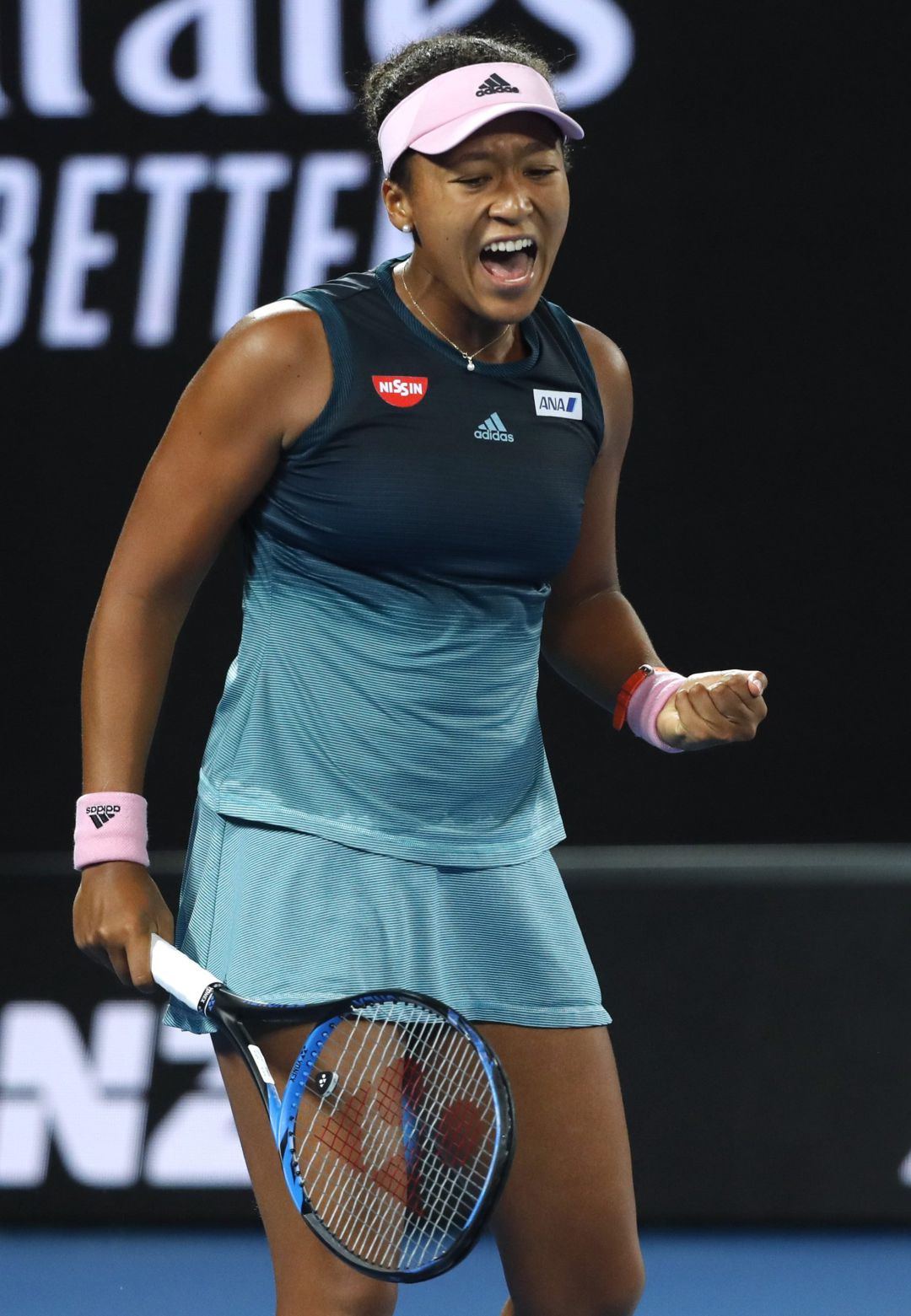 Naomi Osaka celebra un punto durante la final. Naomi Osaka celebra un punto durante la final.