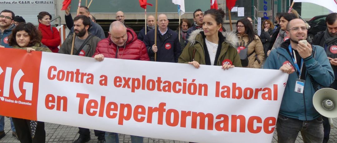 Concentración de trabajadores de Teleperformance Concentración de trabajadores de Teleperformance