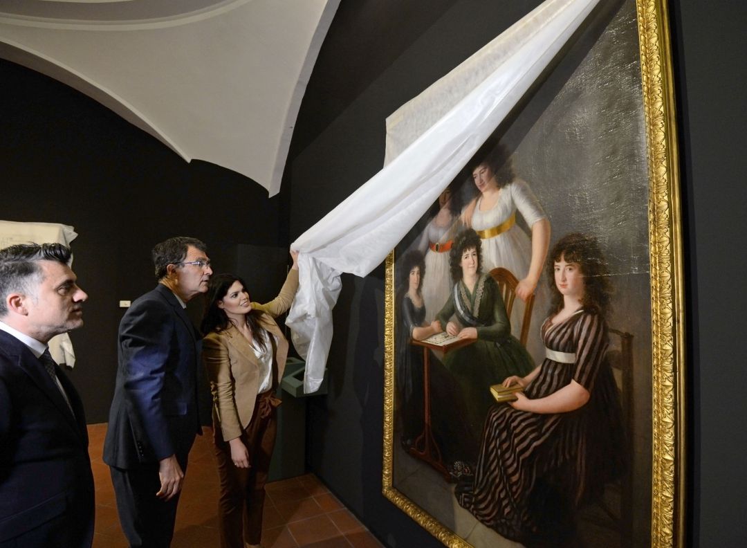 El alcalde de Murcia, José Ballesta y la consejera de Cultura, Miriam Guardiola, descubren "La Condesa de Montijo y sus hijas" de Francisco de Goya, una de las obras de la Exposición El alcalde de Murcia, José Ballesta y la consejera de Cultura, Miriam Guardiola, descubren "La Condesa de Montijo y sus hijas" de Francisco de Goya, una de las obras de la Exposición