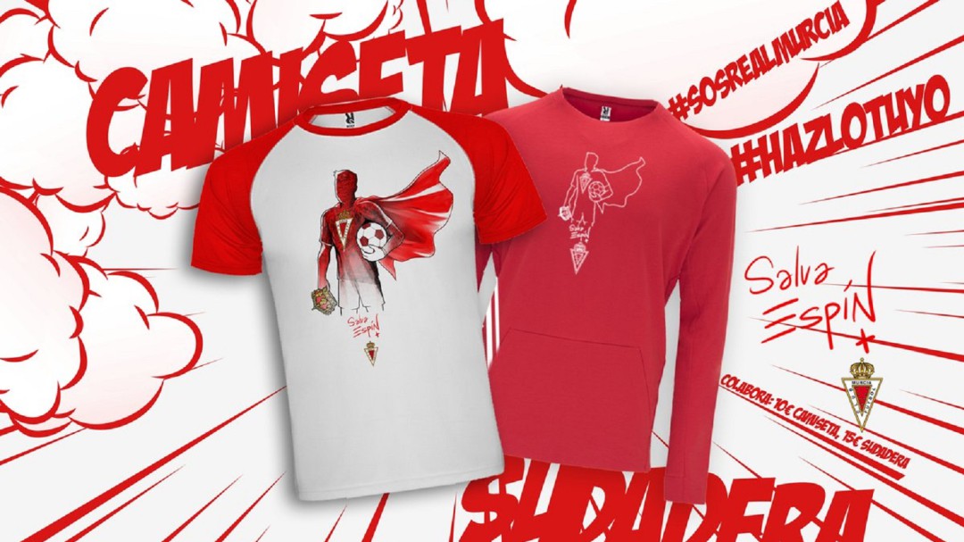 A la venta la camiseta y sudadera del Superhéroe del Real Murcia