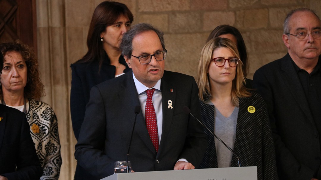 Torra parla d'onada repressiva de l'Estat i exigeix a Sánchez negociar l'autodeterminació