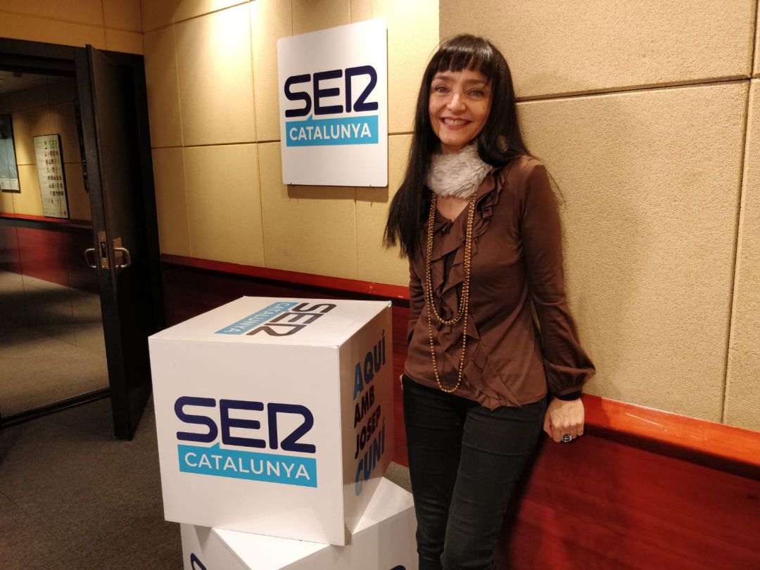 María de Medeiros als estudis de SER Catalunya. María de Medeiros als estudis de SER Catalunya.