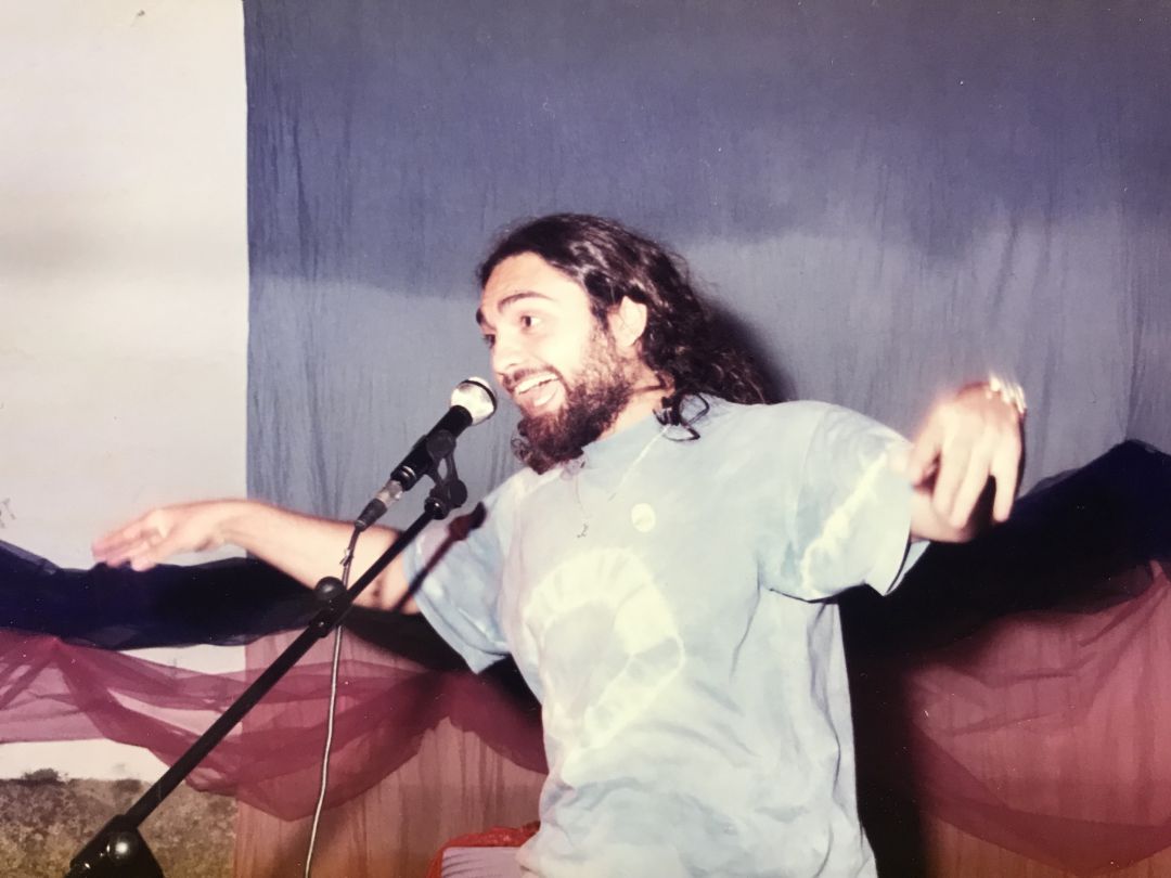 Pep Bruno durante un momento del Maratón de los Cuentos de 1995. Pep Bruno durante un momento del Maratón de los Cuentos de 1995.