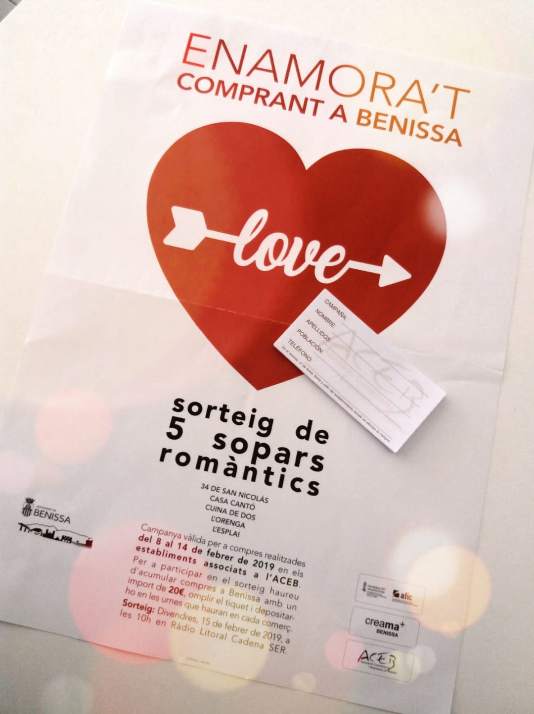 Campaña comercial "Enamora't comprant a Benissa". Campaña comercial "Enamora't comprant a Benissa".